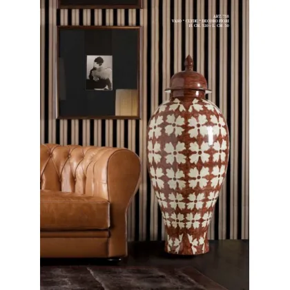 Zdjęcie Ceramiczny wazon Clyde z pokrywką o geometrycznym wzorze