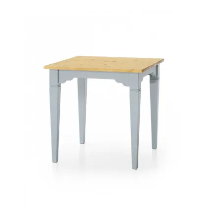 Zdjęcie Lity jodłowy stolik w jasnoniebieskim i miodowym kolorem - Zanini