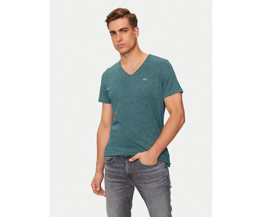 obrazek 1 Tommy Jeans T-Shirt Jaspe DM0DM09587 Zielony Slim Fit