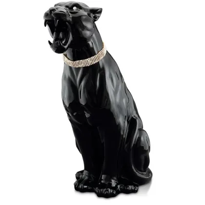 Zdjęcie Czarna i biała Pantera figura dekoracyjna