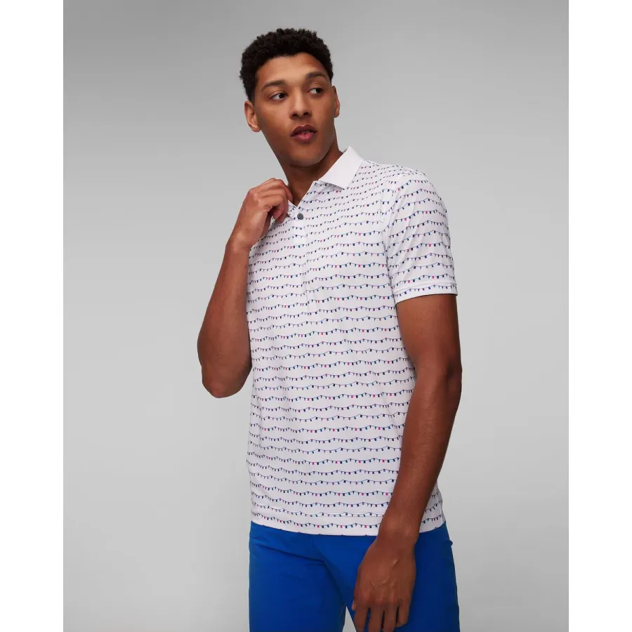 obrazek 1 Białe Polo Męskie Footjoy Eu Flag Banner Print FootJoy