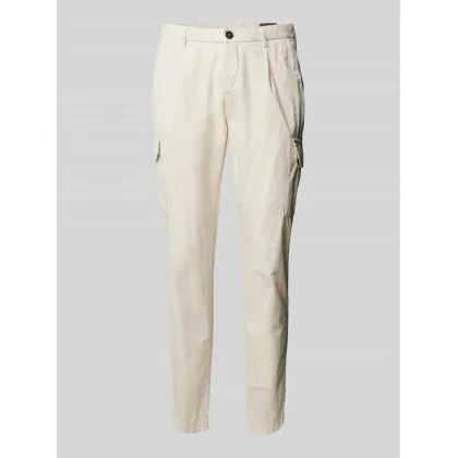 Zdjęcie Spodnie cargo o kroju tapered fit z zakładkami w pasie model ‘TRAIANO’
