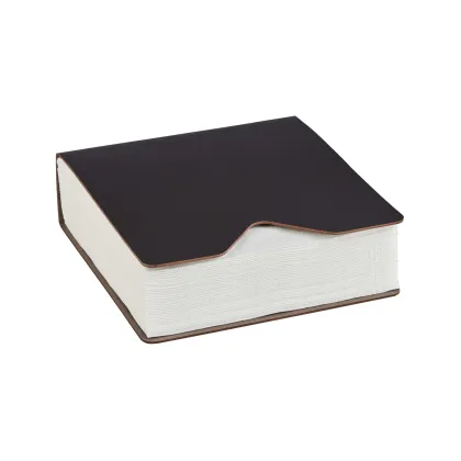 Zdjęcie Minimalistyczny uchwyt na chusteczki 13x13xH3,8 cm ze skóry w kolorze czekoladowym