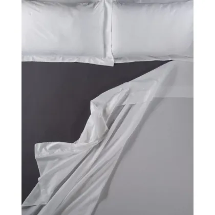 Zdjęcie Włoskie prześcieradło z satyny bawełnianej ciemno szare