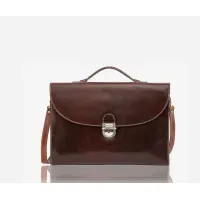Picture Leather men's slim business briefcase for a laptop