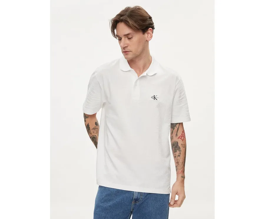 obrazek 1 Calvin Klein Jeans Polo J30J325433 Biały Regular Fit