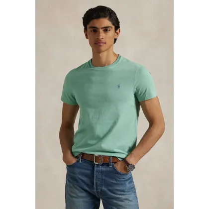 Zdjęcie Polo Ralph Lauren t-shirt bawełniany męski kolor turkusowy gładki 710671438