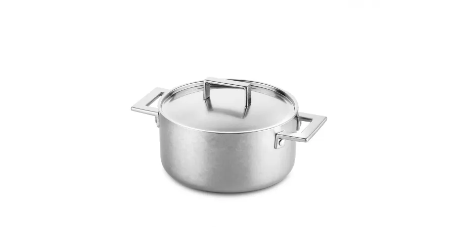 obrazek 1 Stylowy garnek 18 cm z dwoma rączkami ze stali nierdzewnej