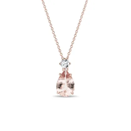 Zdjęcie Wisiorek z Morganite i brylantami w różowym złotem KLENOTA
