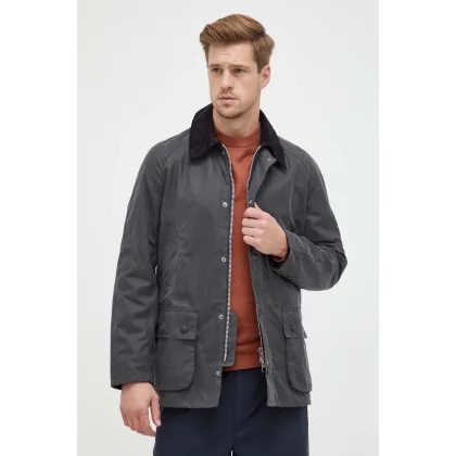 Zdjęcie Barbour kurtka Ashby Wax Jacket męska kolor szary przejściowa MWX0339
