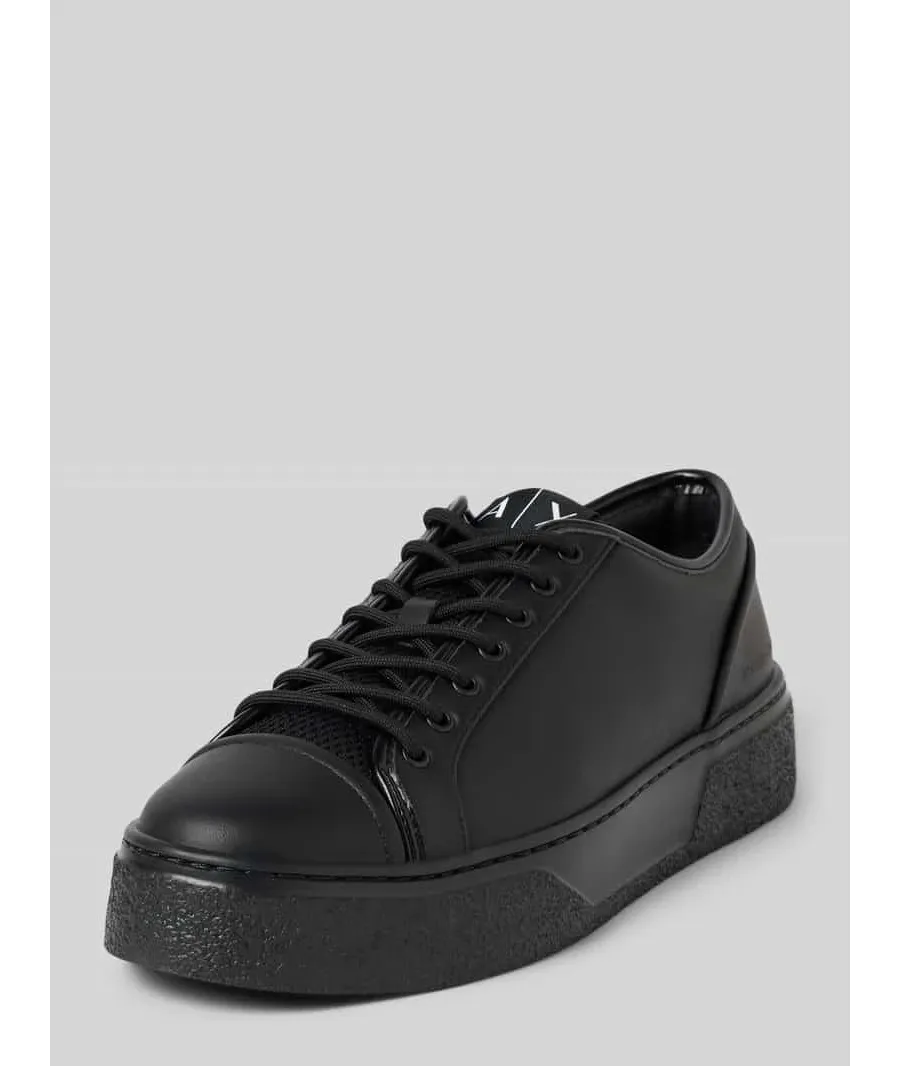obrazek 1 Sneakersy skórzane z podeszwą na platformie model ‘Lace Up’