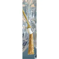 Zdjęcie Frędzel oliwkowy z kości n17 i elementów Swarovskiego z wisiorkami ze szkła Murano – Il Paralume Marina