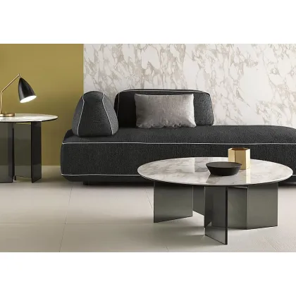 Zdjęcie Wyrafinowany okrągły stolik z ceramicznym blatem - Tonelli Design