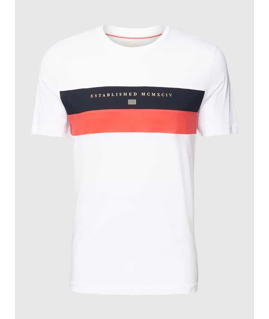 obrazek 1 T-shirt z paskami w kontrastowym kolorze