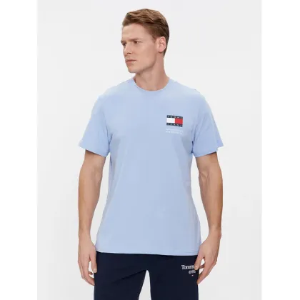 Zdjęcie Tommy Jeans T-Shirt Essential Flag DM0DM18263 Błękitny Slim Fit