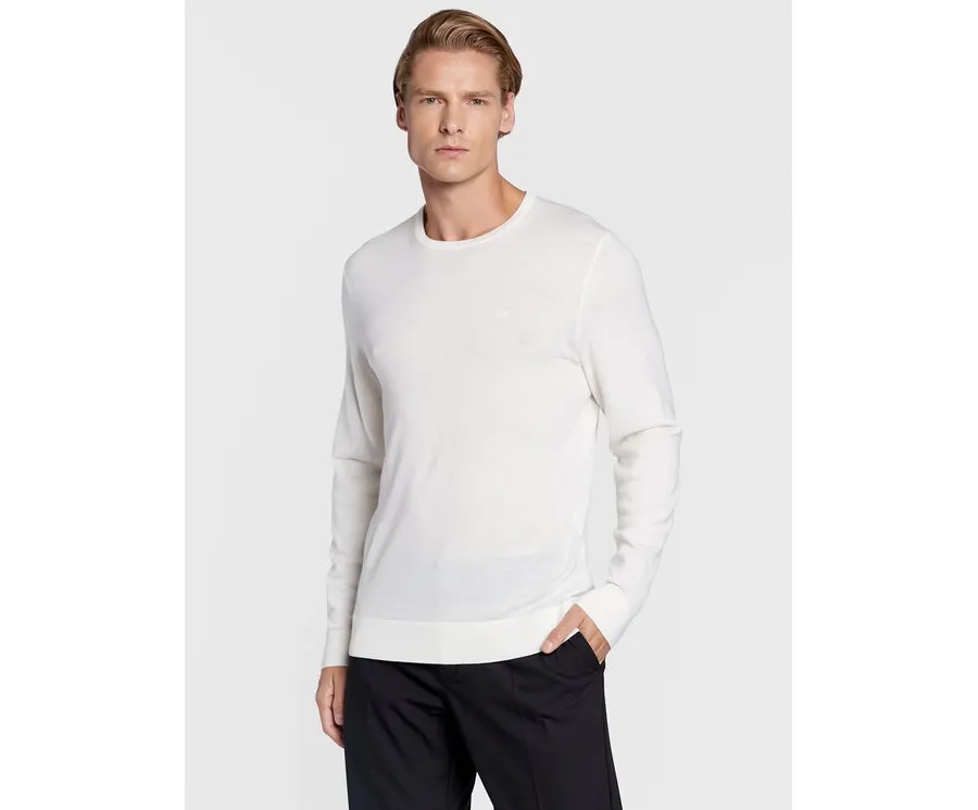 obrazek 1 Calvin Klein Sweter Superior K10K109474 Biały Regular Fit