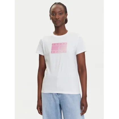 Zdjęcie Tommy Jeans T-Shirt Gradient Flag DW0DW20905 Biały Regular Fit