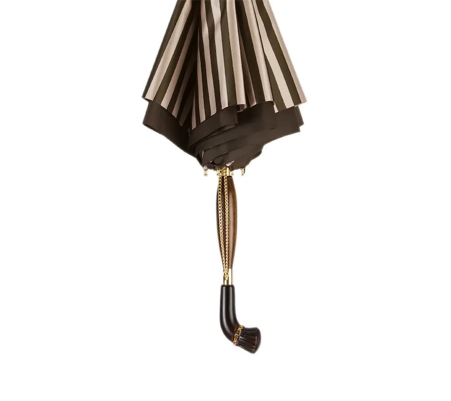 obrazek 6 Klasyczny elegancki parasol damski w czarno-białe paski – Pasotti