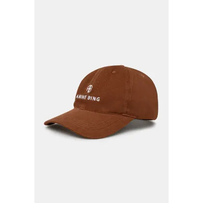 Zdjęcie Anine Bing czapka z daszkiem bawełniana Jeremy Baseball Cap kolor brązowy gładka S.12.9084