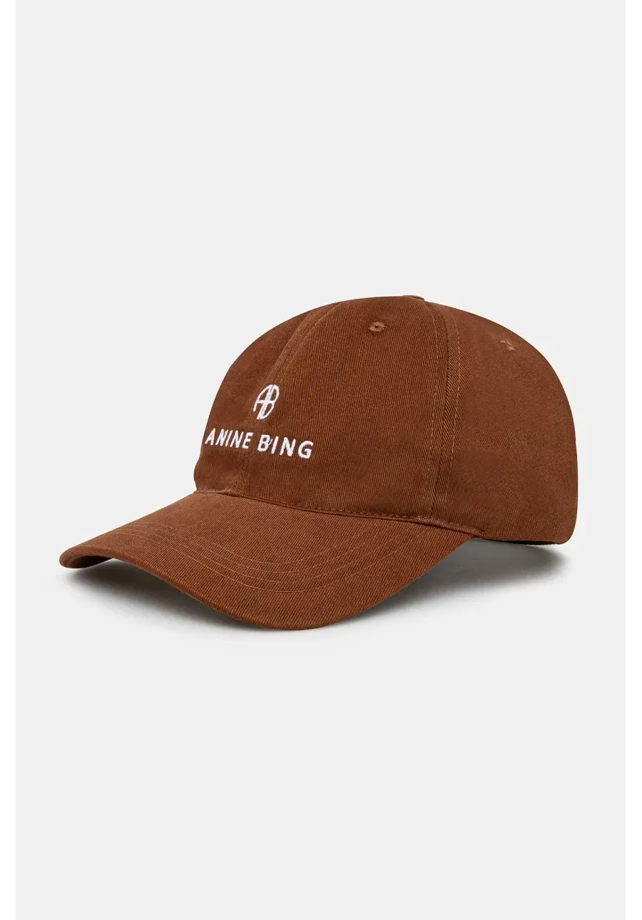 obrazek 1 Anine Bing czapka z daszkiem bawełniana Jeremy Baseball Cap kolor brązowy gładka S.12.9084