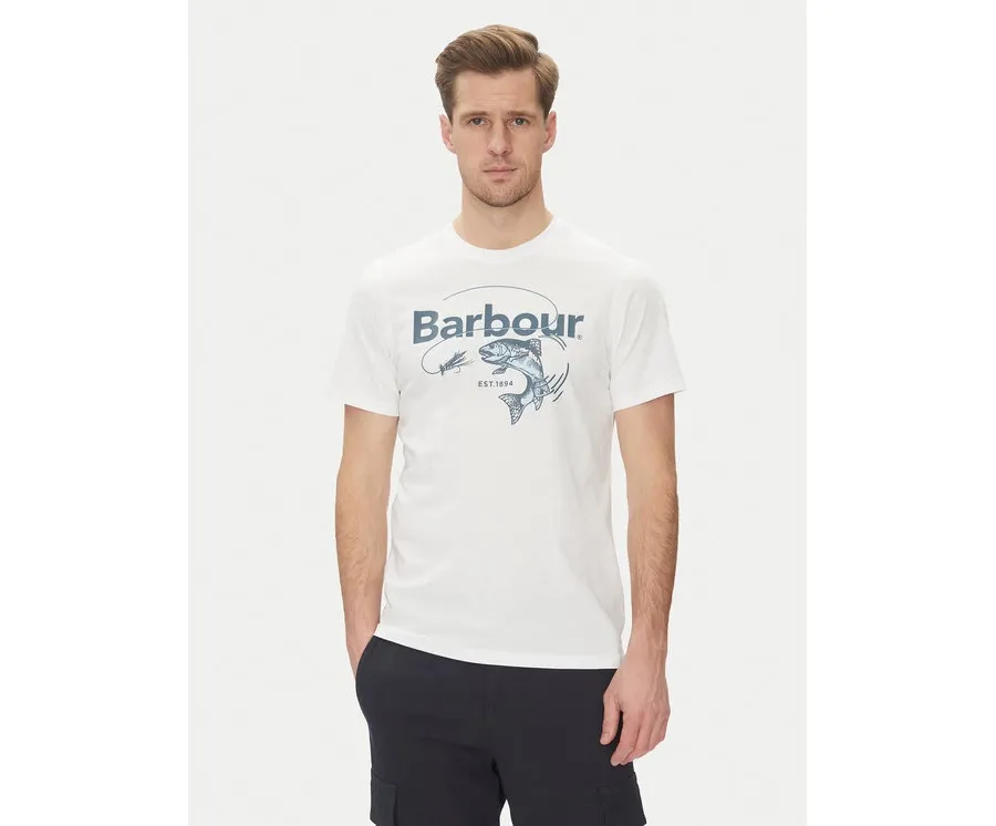 obrazek 1 Barbour T-Shirt Lydd MTS1396WH11 Biały Tailored Fit