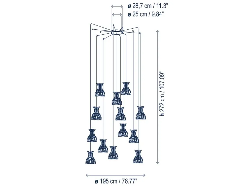 obrazek 3 Fantastyczna 13-elementowa lampa wisząca od hiszpańskiego producenta