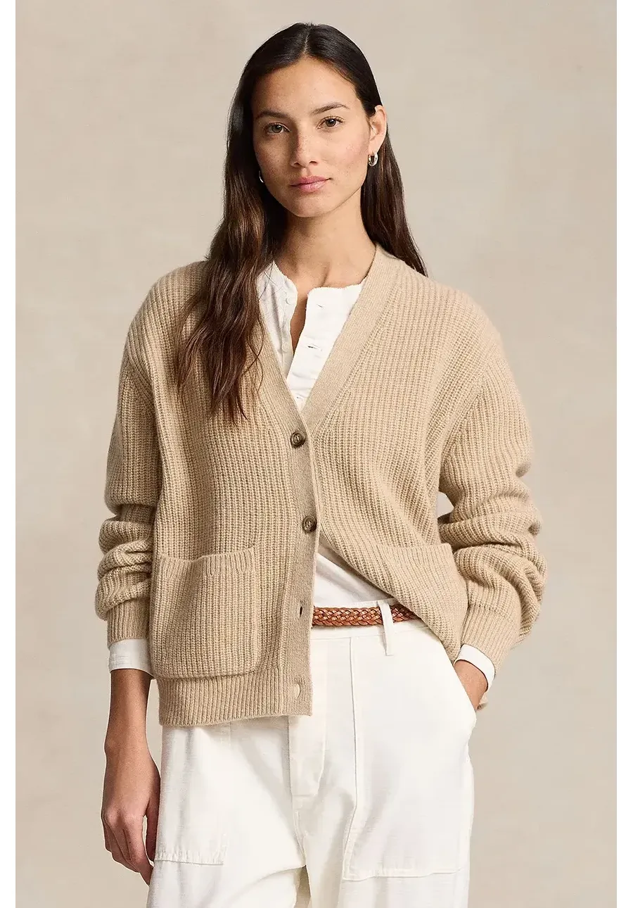obrazek 1 Polo Ralph Lauren kardigan wełniany kolor beżowy ciepły 211944515