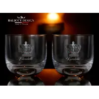 Zdjęcie Szklanki do whisky Elizabeth z koroną wysadzaną cyrkoniami kryształowymi w kolorze rubinu