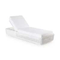 Picture A stylish white deckchair without a cushion for the garden and terrace