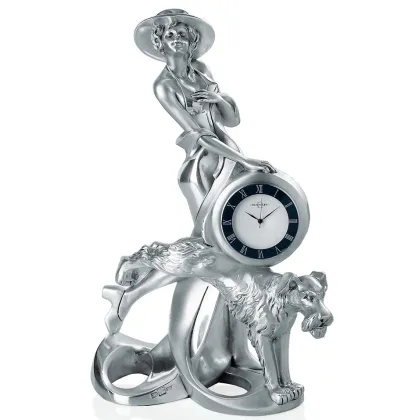 Picture Woman with a schnauzer - decorative watch