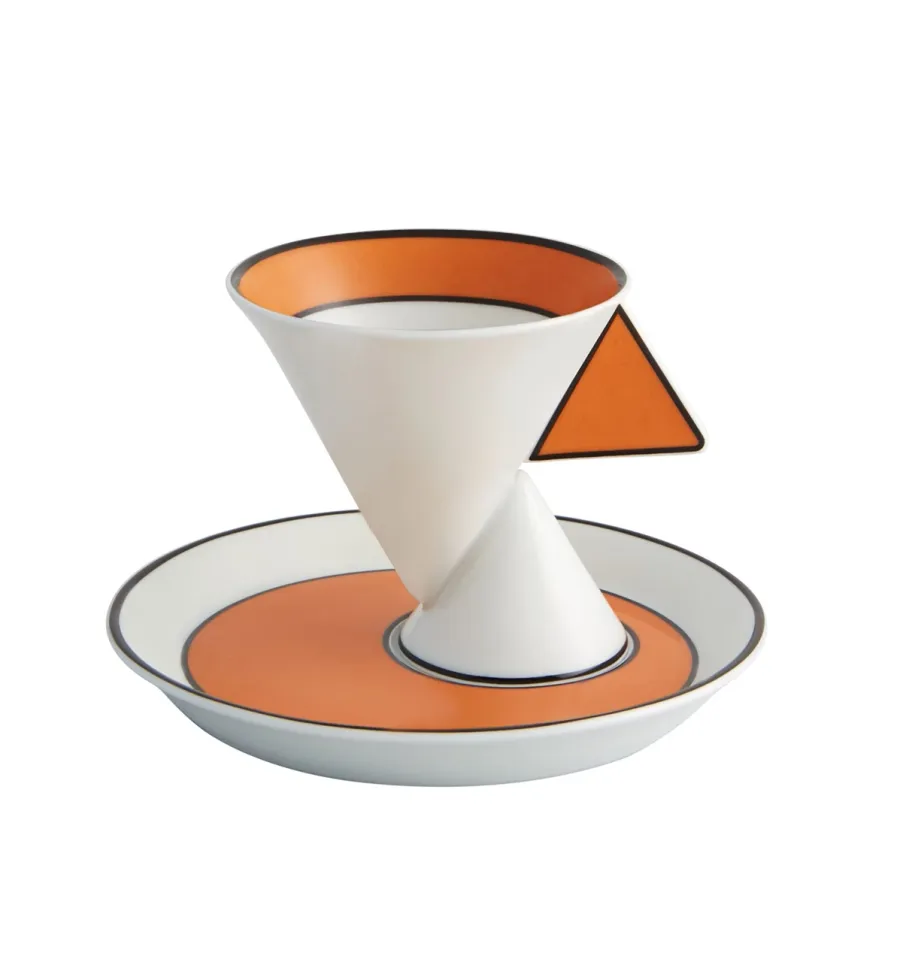 obrazek 2 Porcelanowy zestaw 2 filiżanek do kawy ze spodkami inspirowany ruchem Art Deco - Vista Alegre