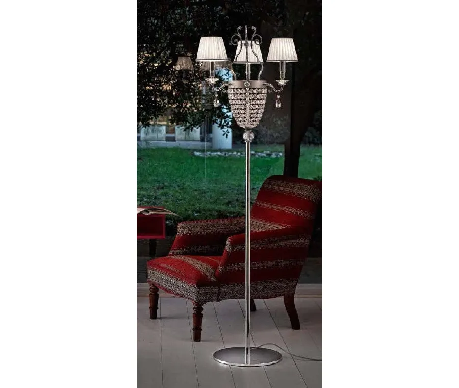 obrazek 1 Zjawiskowa, stojąca lampa do salonu na trzy żarówki