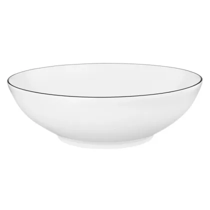 Picture Large round porcelain bowl 23 cm with black rim decoration - Seltmann Weiden