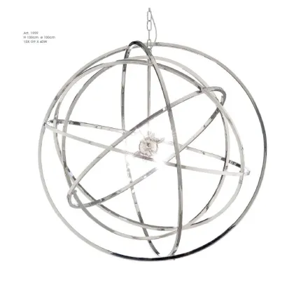 Zdjęcie Stylowy żyrandol w formie kuli wykonany z niklu - Il Paralume Marina