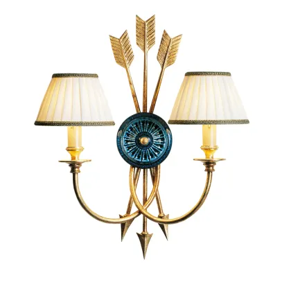Zdjęcie Dwupunktowa lampa ścienna w kolorze mosiądzu H.48xL.40xP.21 cm
