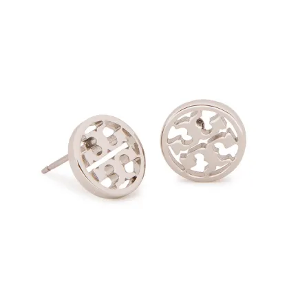 Zdjęcie Tory Burch Kolczyki Logo Circle Stud Earring 11165518 Srebrny