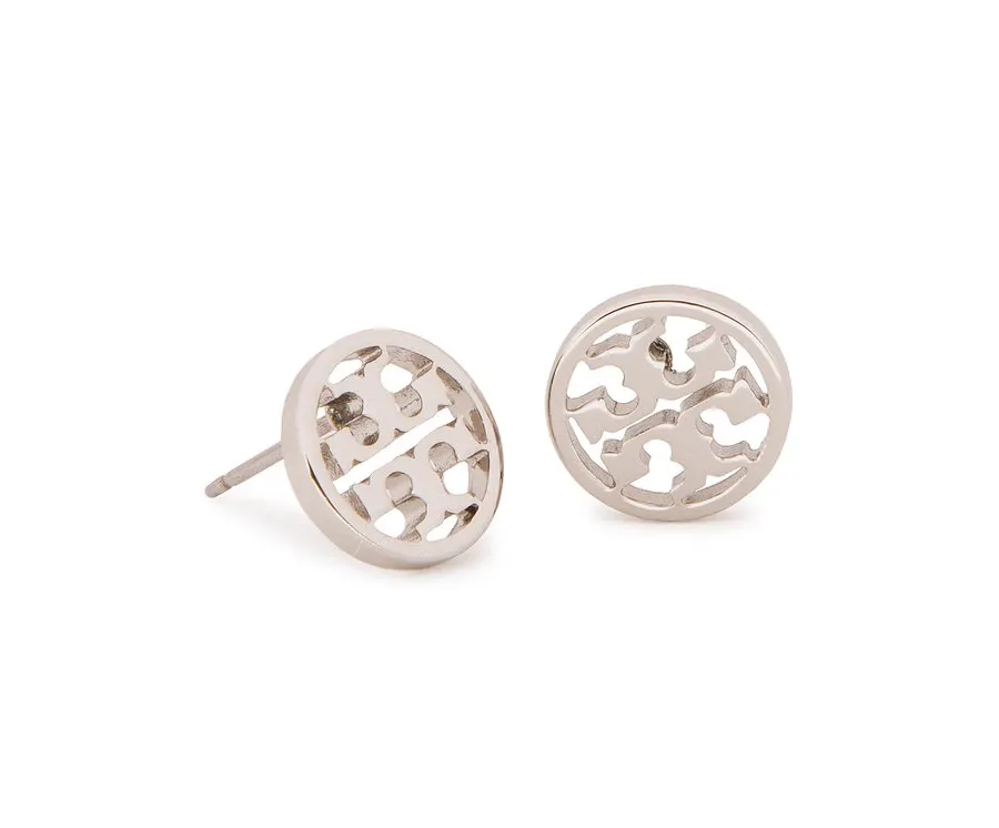 obrazek 1 Tory Burch Kolczyki Logo Circle Stud Earring 11165518 Srebrny
