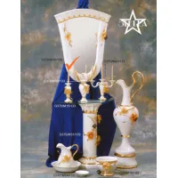 Picture Decorative ceramic candlestick decorated with Murano glass