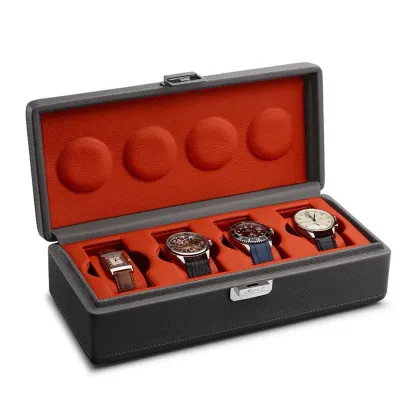 Zdjęcie Luksusowe etui do przechowywania zegarków pokryte skórą cielęcą