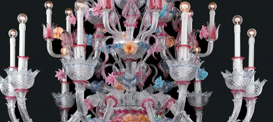 obrazek 3 Elitarny żyrandol do salonu ze szkła Murano – Vetreria Artistica Rosa