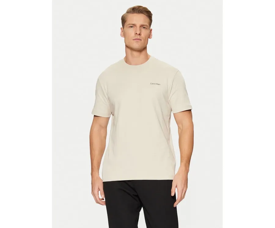 obrazek 1 Calvin Klein T-Shirt Micro Logo Interlock T-Shirt K10K109894 Beżowy Regular Fit