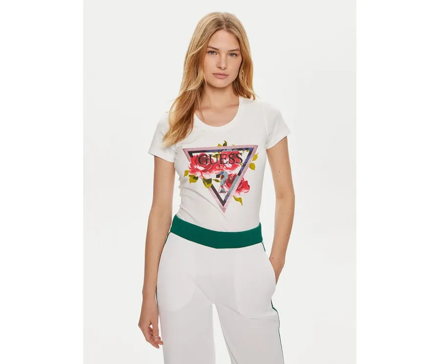 obrazek 1 Guess T-Shirt W4YI71 J1314 Biały Regular Fit