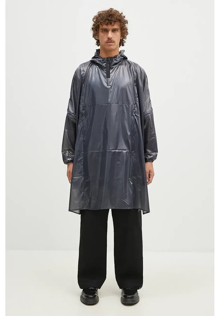 obrazek 1 Rains kurtka przeciwdeszczowa Long Ultralight Anorak 18810 kolor czarny przejściowa 18810.BLACK
