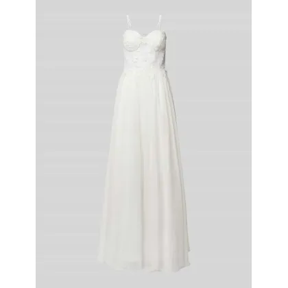 Zdjęcie Suknia ślubna z odkrytymi ramionami i kwiatowymi haftami