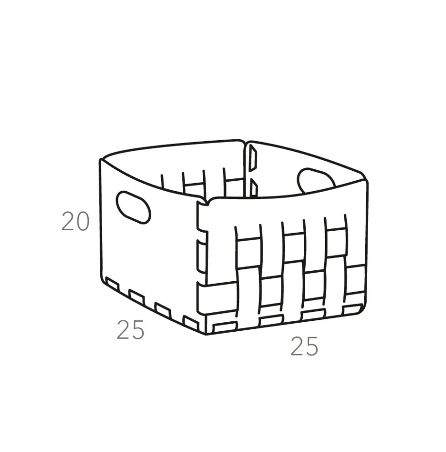 obrazek 2 Skórzany kosz Bottega 25x25xH20 cm w kolorze musztardowym