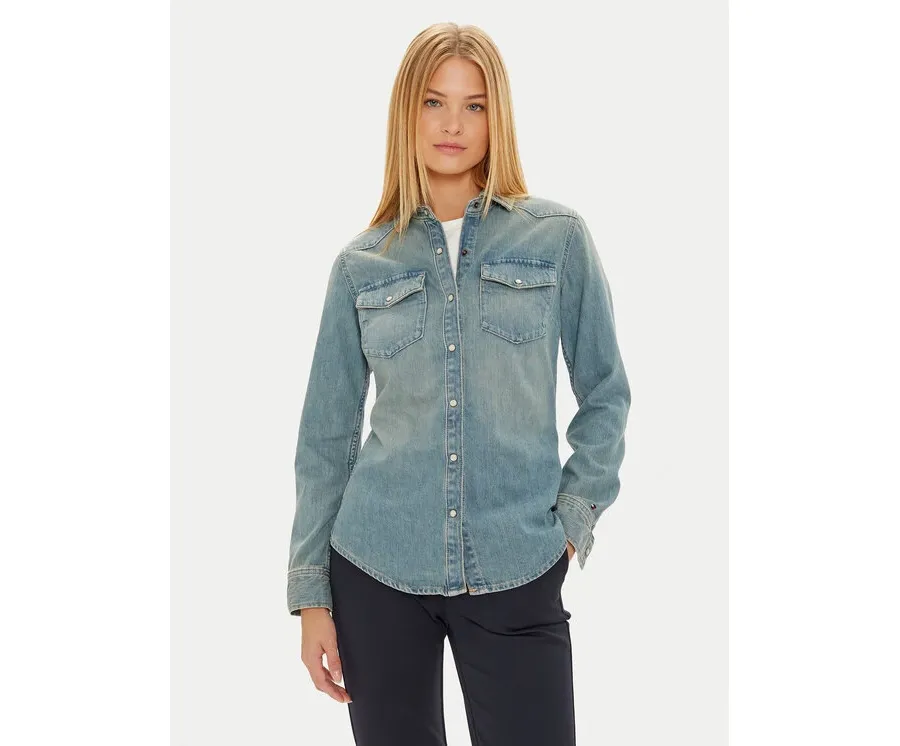 obrazek 1 Tommy Hilfiger Koszula jeansowa WW0WW42875 Niebieski Slim Fit