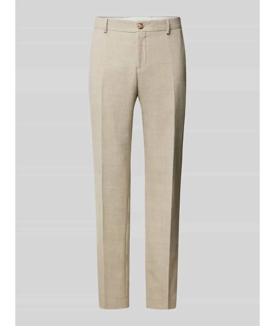 obrazek 1 Spodnie do garnituru o kroju slim fit zapinane na guzik i zamek błyskawiczny model ‘OASIS’