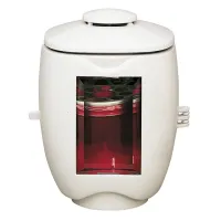 Zdjęcie Gustowny znicz z brązu w kolorze białym na nagrobki