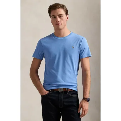 Zdjęcie Polo Ralph Lauren t-shirt bawełniany męski kolor niebieski gładki 710740727