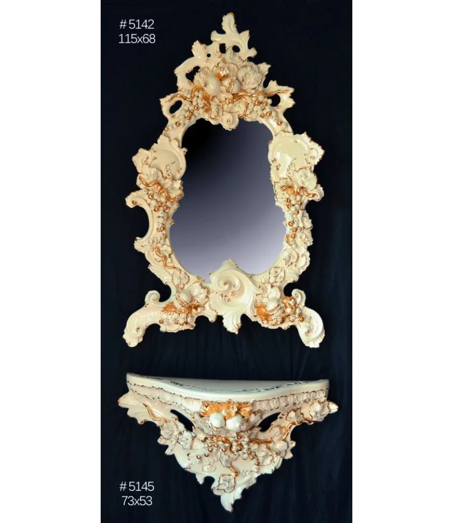 obrazek 1 Ceramiczne lustro z konsolą w stylu barokowym